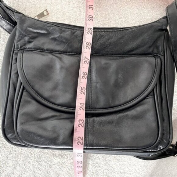 Vintage Bentley Black Leather Purse Shoulder Bag Handbag - Picture 13 of 14